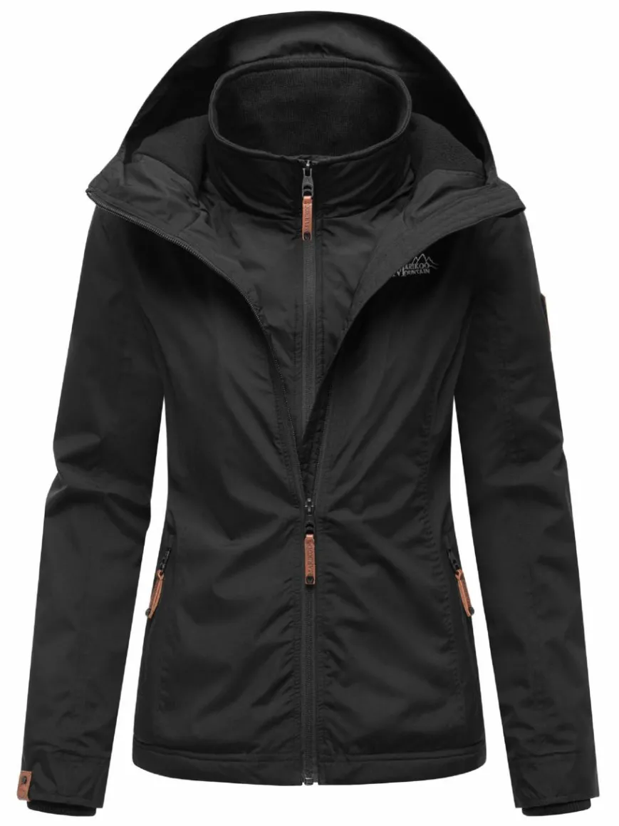 Marikoo Jacken & Westen*Damen Übergangsjacke - Erdbeere schwarz uni