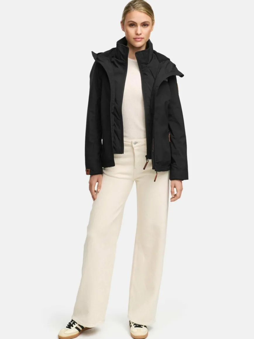 Marikoo Jacken & Westen*Damen Übergangsjacke - Erdbeere schwarz uni