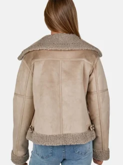 White Label Jacken & Westen*Damen Bikerjacke taupe uni