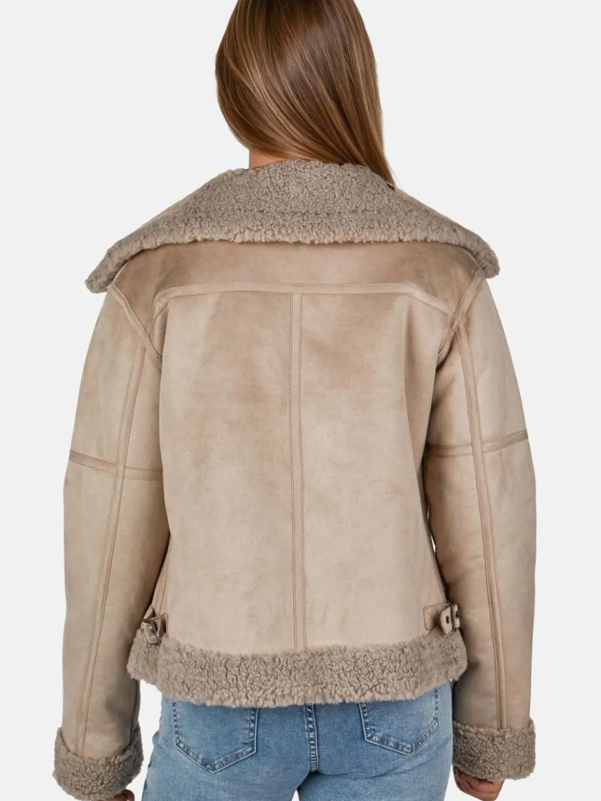 White Label Jacken & Westen*Damen Bikerjacke taupe uni