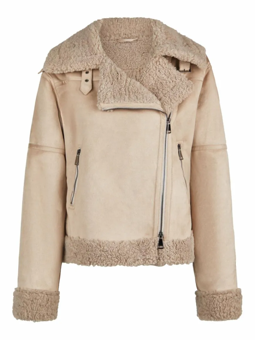 White Label Jacken & Westen*Damen Bikerjacke taupe uni