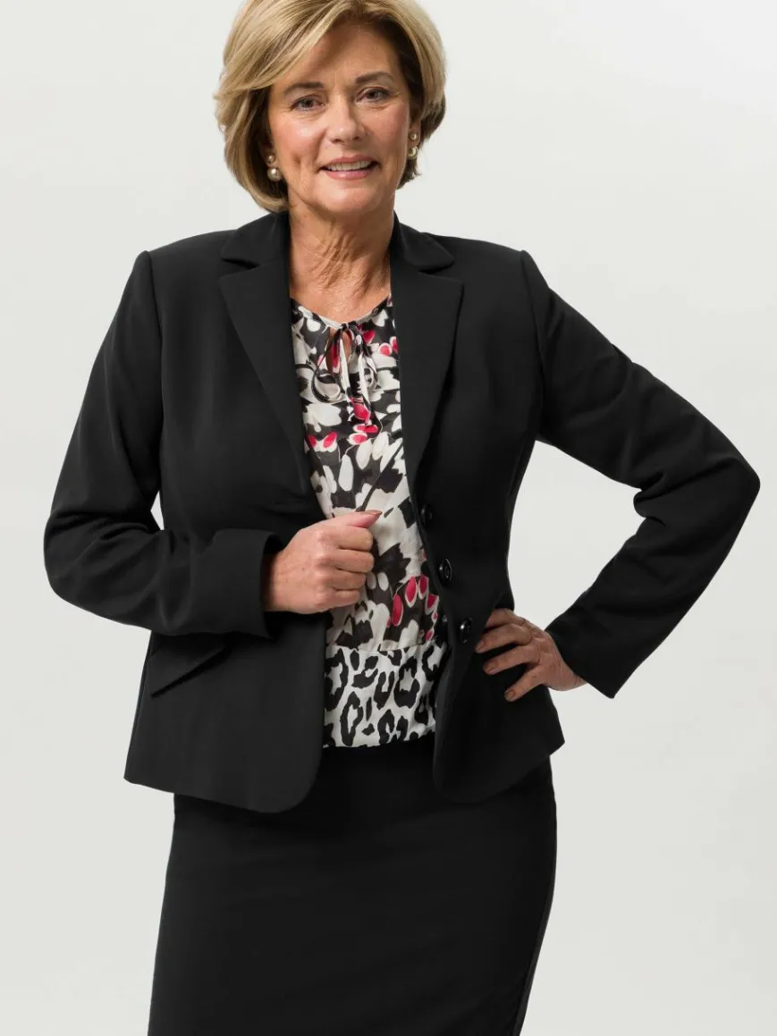 Frank Walder Blazer*Damen Blazer schwarz uni