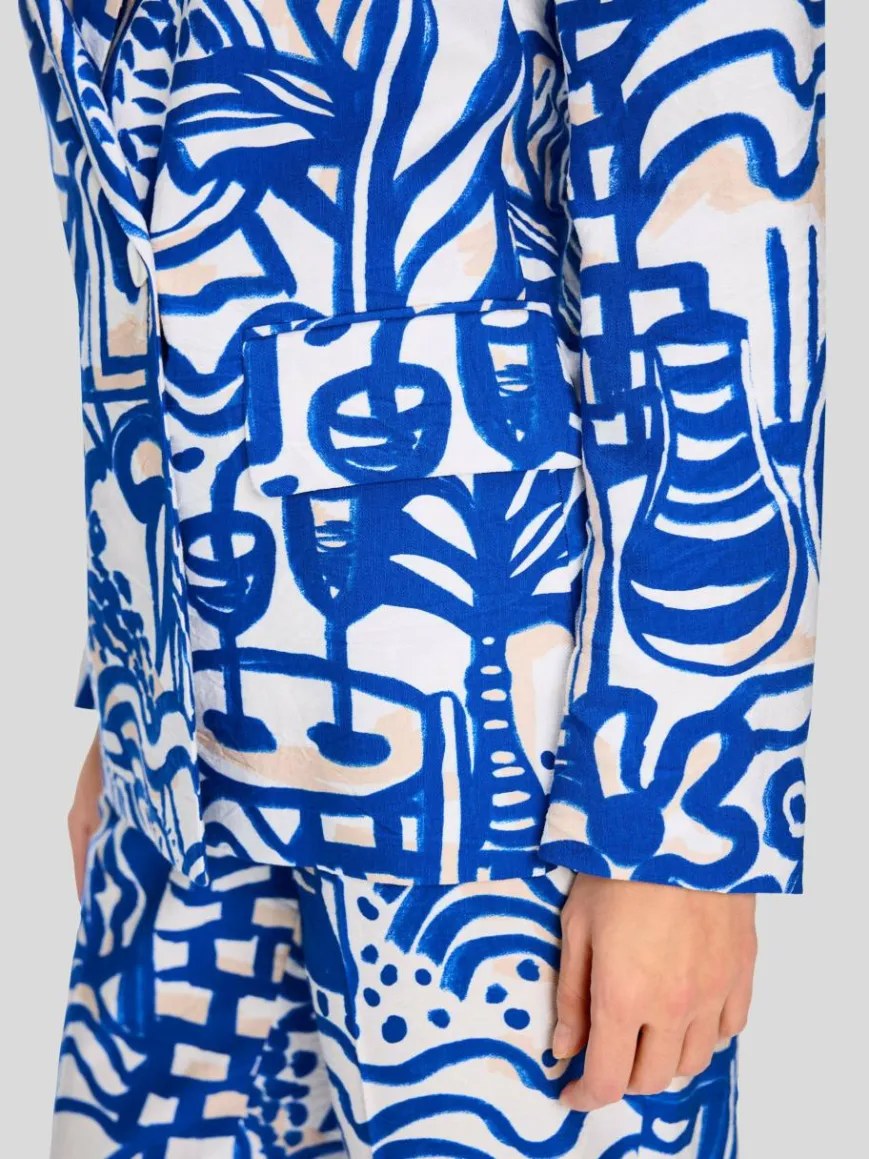 Marc Cain Blazer*Damen Blazer blau gemustert