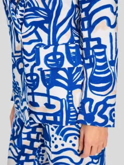 Marc Cain Blazer*Damen Blazer blau gemustert