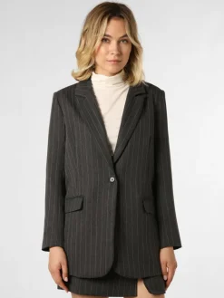 Aygill's Blazer*Damen Blazer anthrazit weiß gestreift