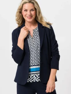 Frank Walder Blazer*Damen Blazer marine blau uni