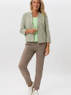 Frank Walder Blazer*Damen Blazer grün mehrfarbig uni