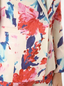 More & More Blazer*Damen Blazer rot weiß gemustert