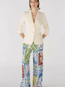 Oui Blazer*Damen Blazer weiß uni