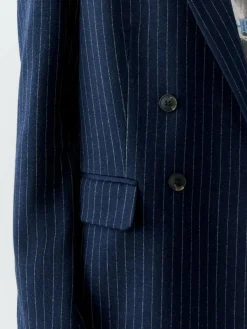 Oui Blazer*Damen Blazer blau gestreift