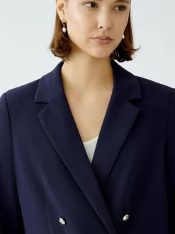 Oui Blazer*Damen Blazer blau uni