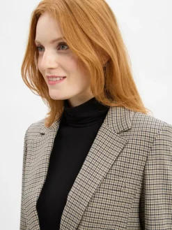 More & More Blazer*Damen Blazer beige kariert