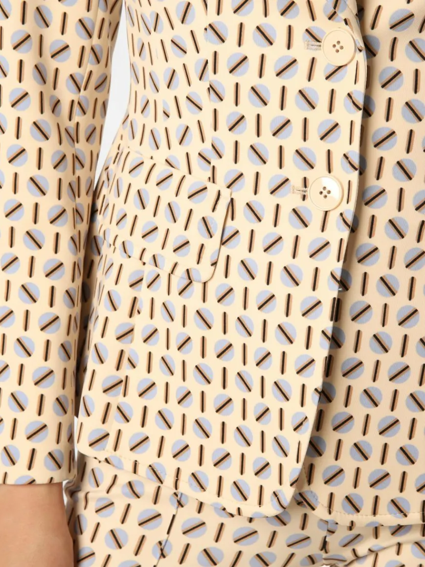 Marc Cain Collections Blazer*Damen Blazer beige hellblau gemustert