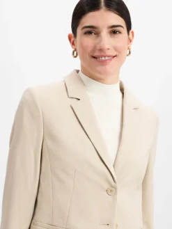 More & More Blazer*Damen Blazer sand strukturiert