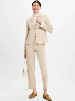 More & More Blazer*Damen Blazer sand strukturiert