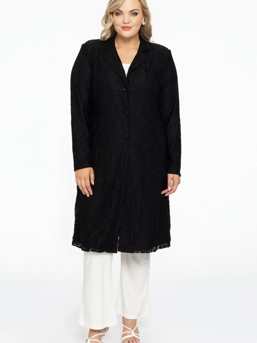 YOEK Blazer*Damen Blazer schwarz bedruckt