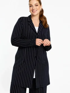 YOEK Blazer*Damen Blazer blau gestreift