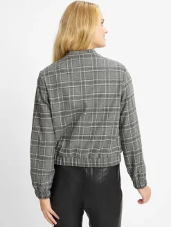 More & More Blazer*Damen Blazer grau ecru kariert