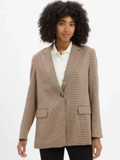 Marie Lund Collection Blazer*Damen Blazer beige schwarz kariert