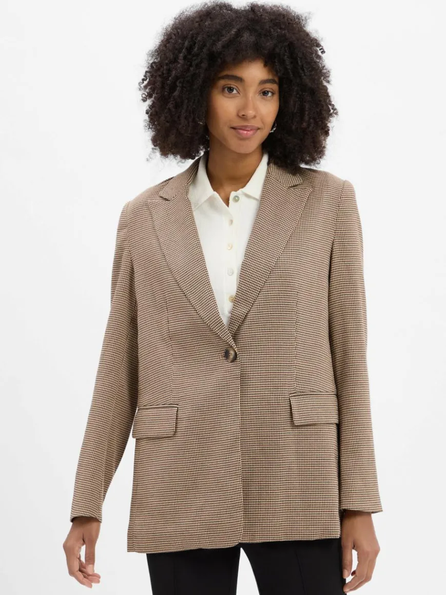 Marie Lund Collection Blazer*Damen Blazer beige schwarz kariert
