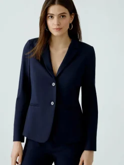 Oui Blazer*Damen Blazer blau uni