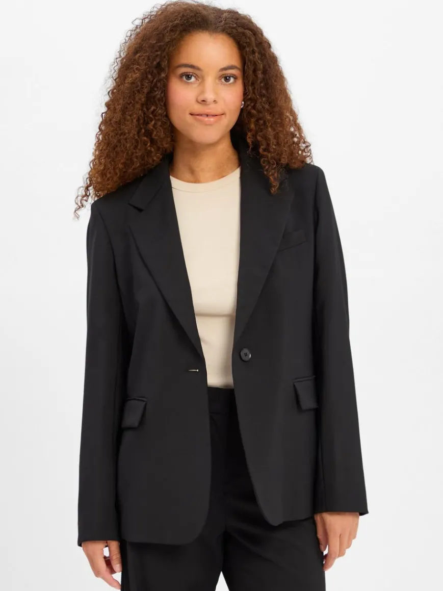 Weekend Max Mara Blazer*Damen Blazer aus Schurwolle - Lamine schwarz uni