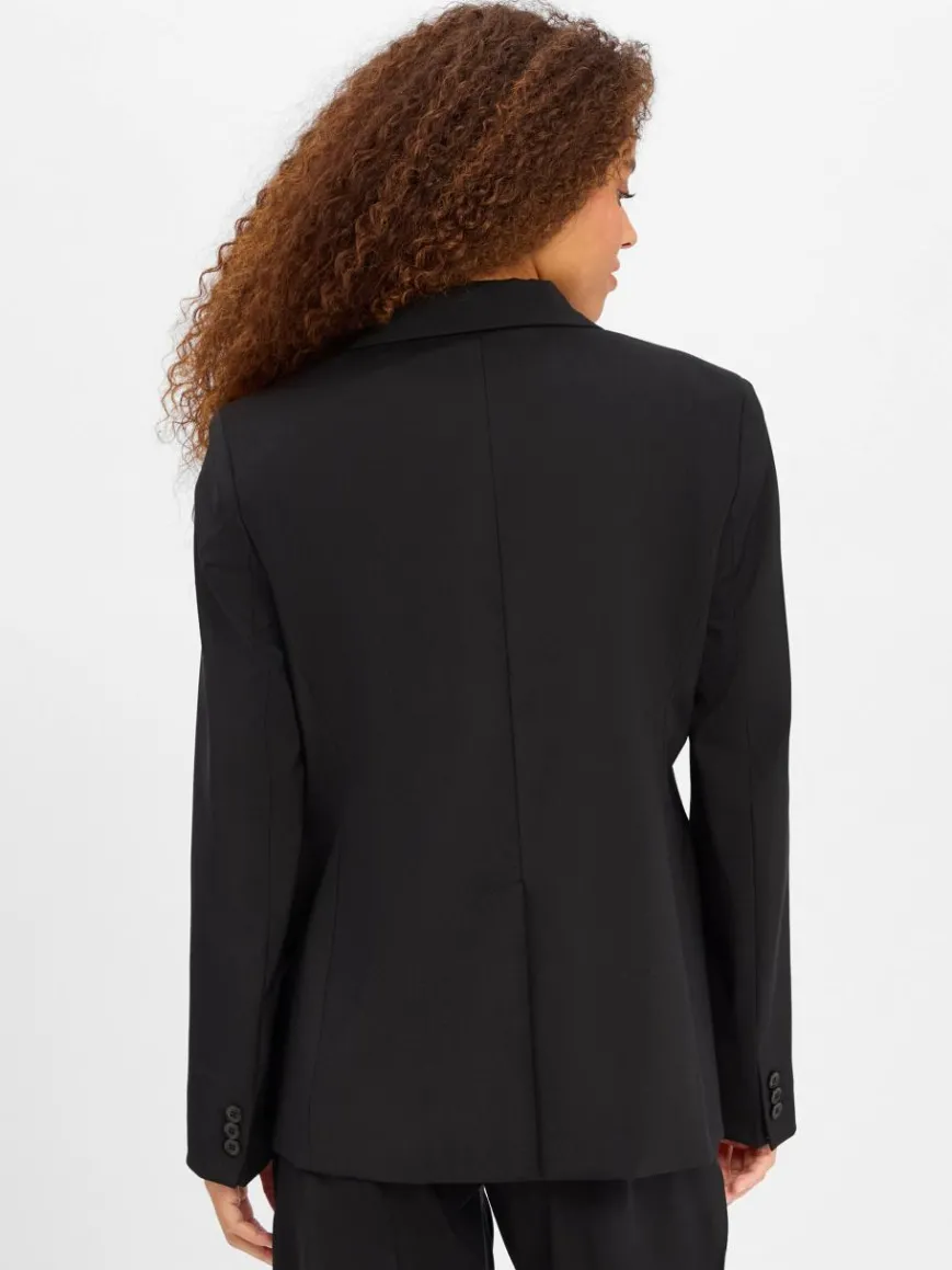 Weekend Max Mara Blazer*Damen Blazer aus Schurwolle - Lamine schwarz uni