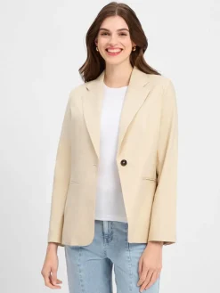 Marie Lund Blazer*Damen Blazer mit Leinen-Anteil beige uni