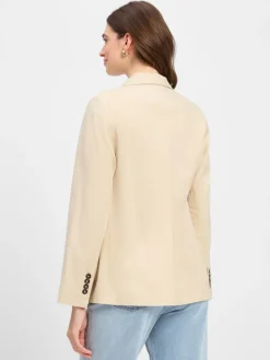 Marie Lund Blazer*Damen Blazer mit Leinen-Anteil beige uni