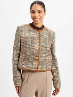 Tommy Hilfiger Blazer*Damen Blazer mit Woll-Anteil camel gestreift