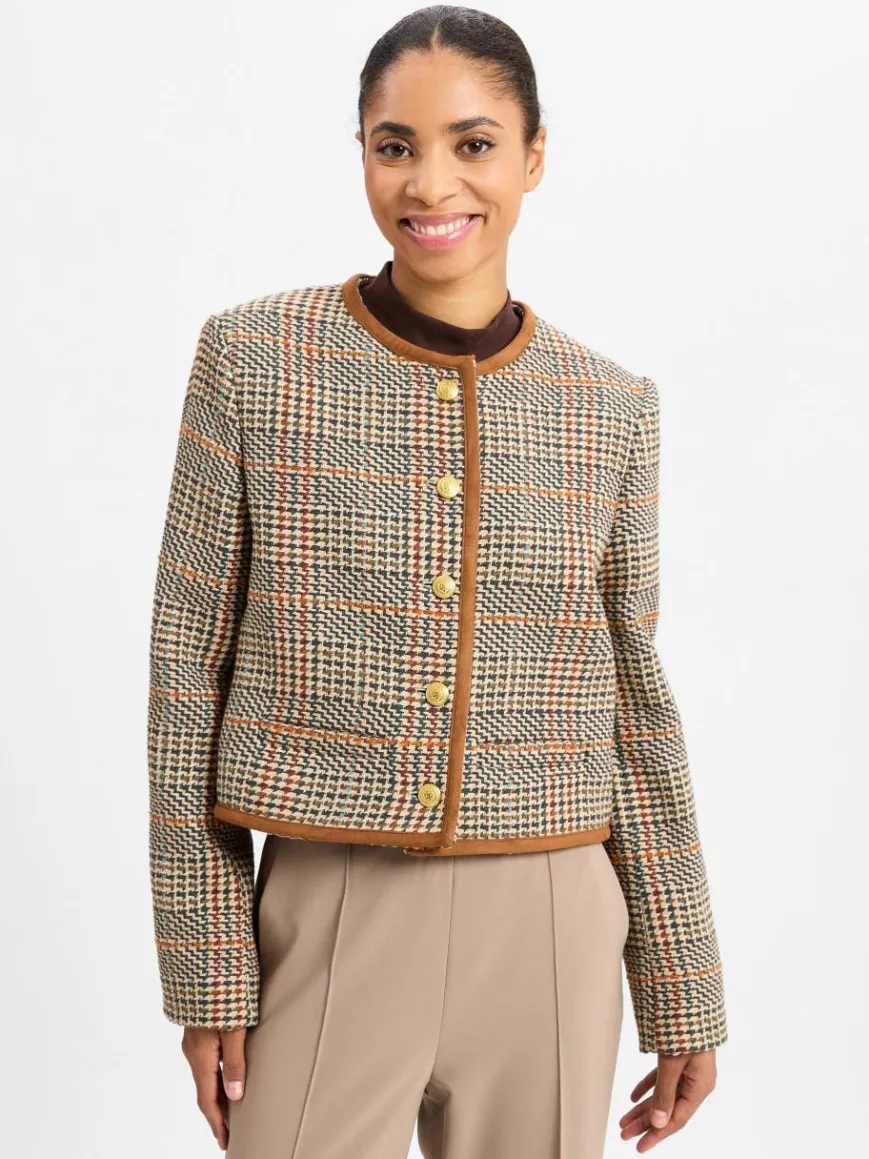 Tommy Hilfiger Blazer*Damen Blazer mit Woll-Anteil camel gestreift