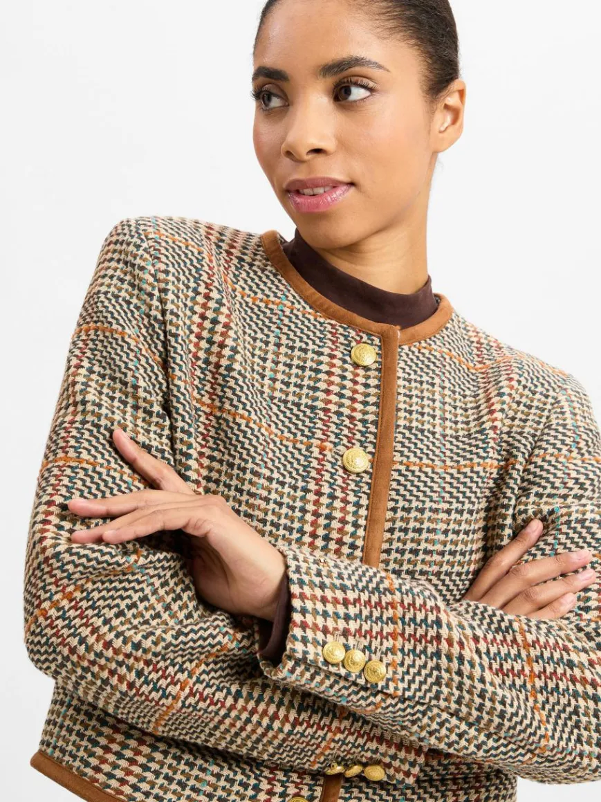 Tommy Hilfiger Blazer*Damen Blazer mit Woll-Anteil camel gestreift