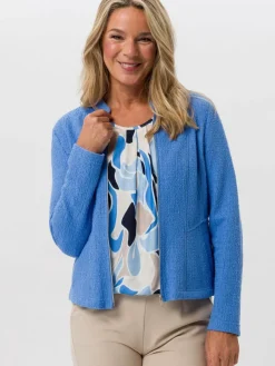 Frank Walder Sweatshirts & Sweatjacken*Damen Blazerjacke blau uni