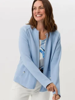 Frank Walder Sweatshirts & Sweatjacken*Damen Blazerjacke hellblau blau uni