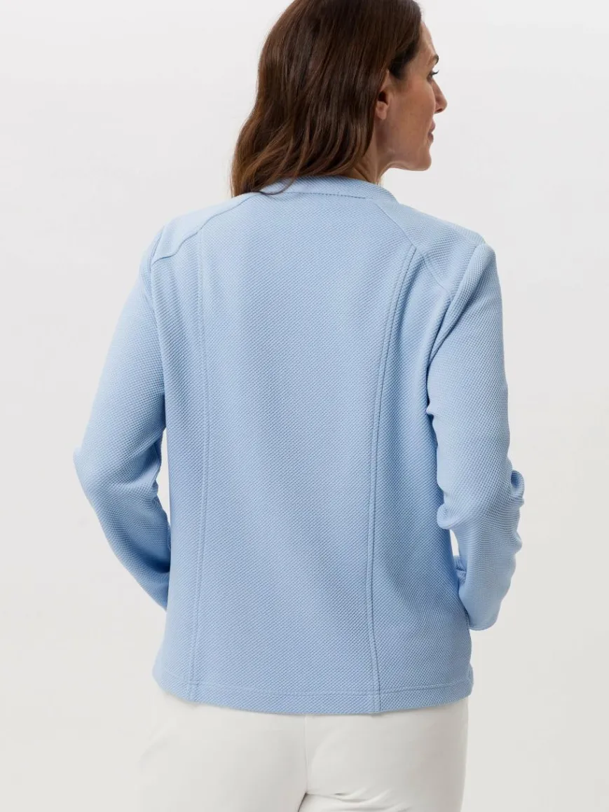 Frank Walder Sweatshirts & Sweatjacken*Damen Blazerjacke hellblau blau uni