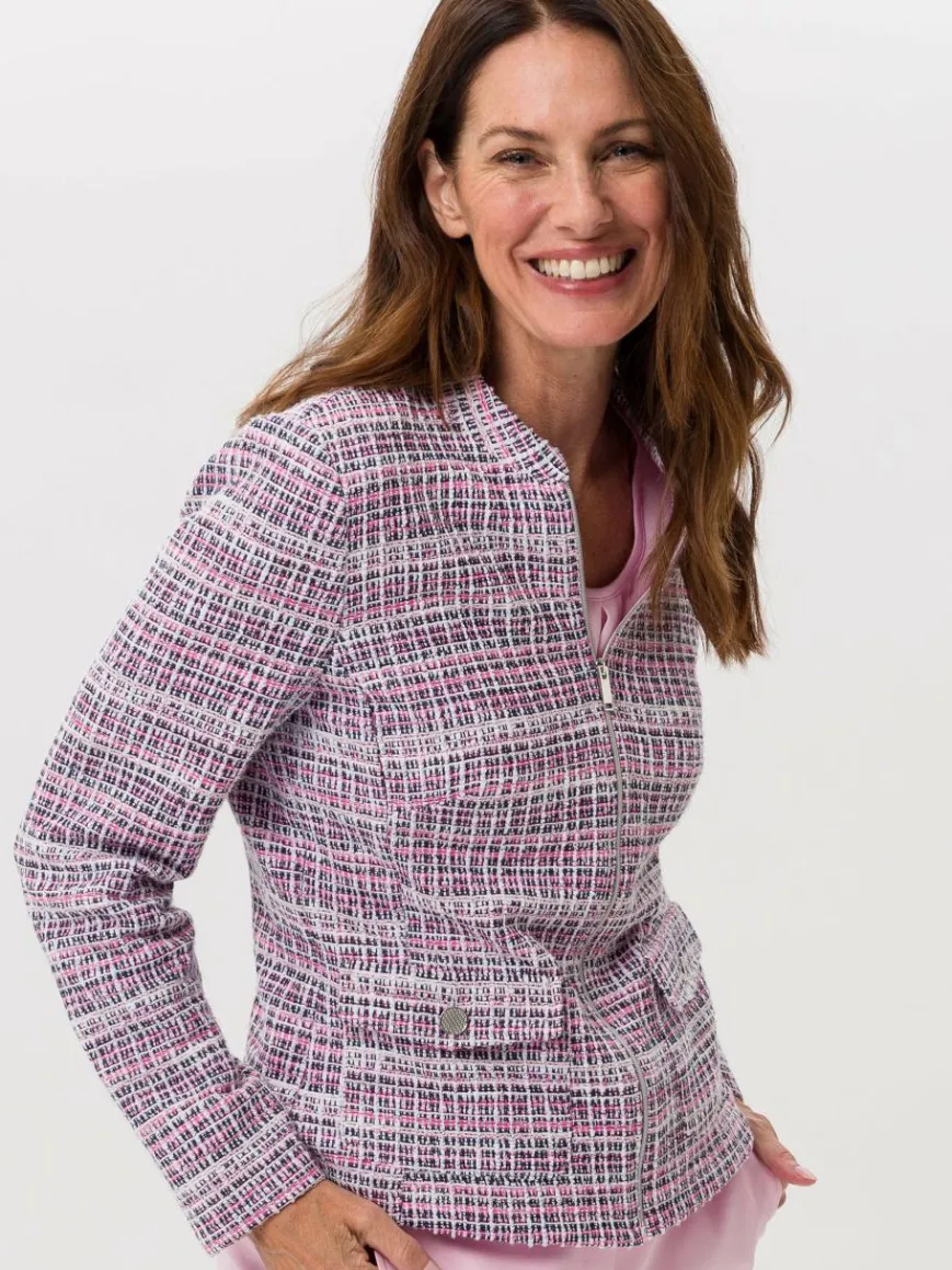 Frank Walder Sweatshirts & Sweatjacken*Damen Blazerjacke mehrfarbig gemustert