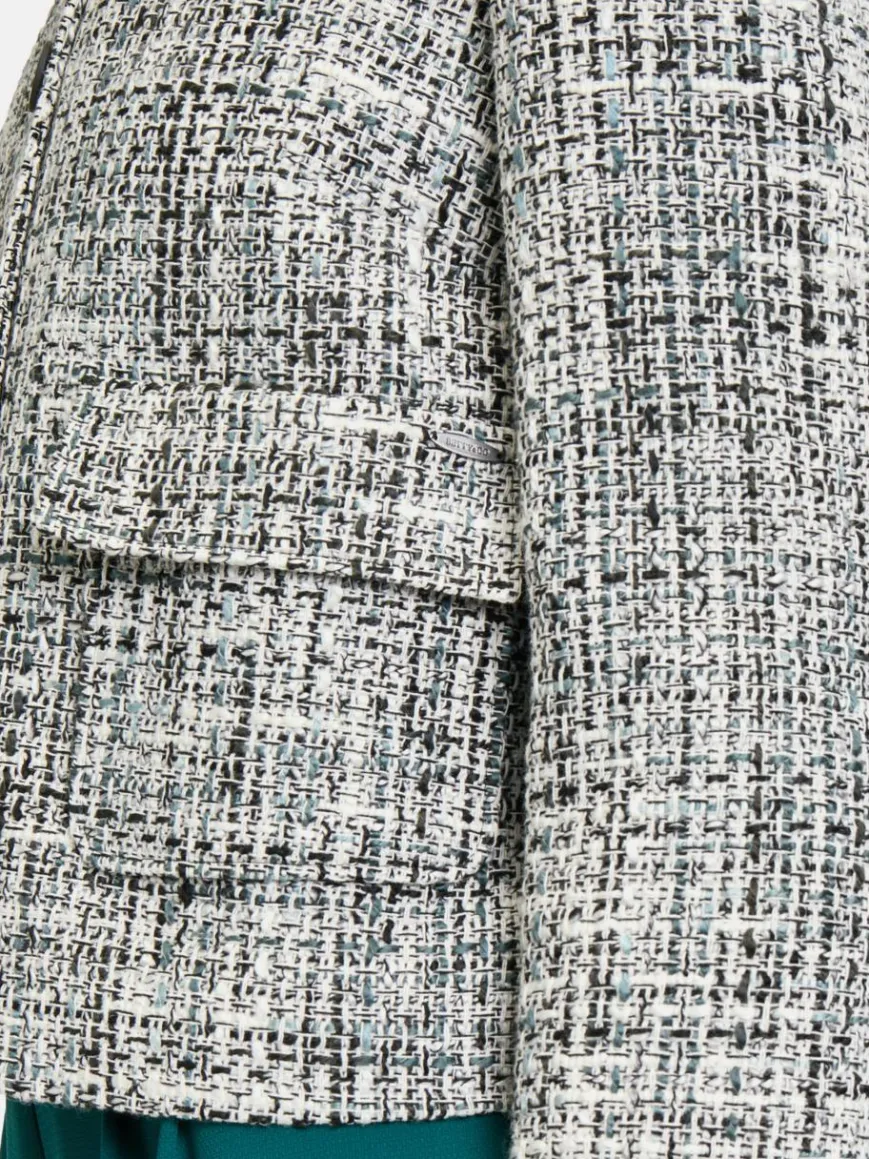 Betty & Co Blazer*Damen Blazer-Jacke petrol mehrfarbig gemustert