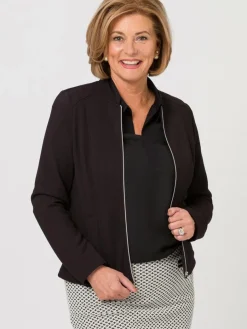 Frank Walder Sweatshirts & Sweatjacken*Damen Blazerjacke schwarz uni