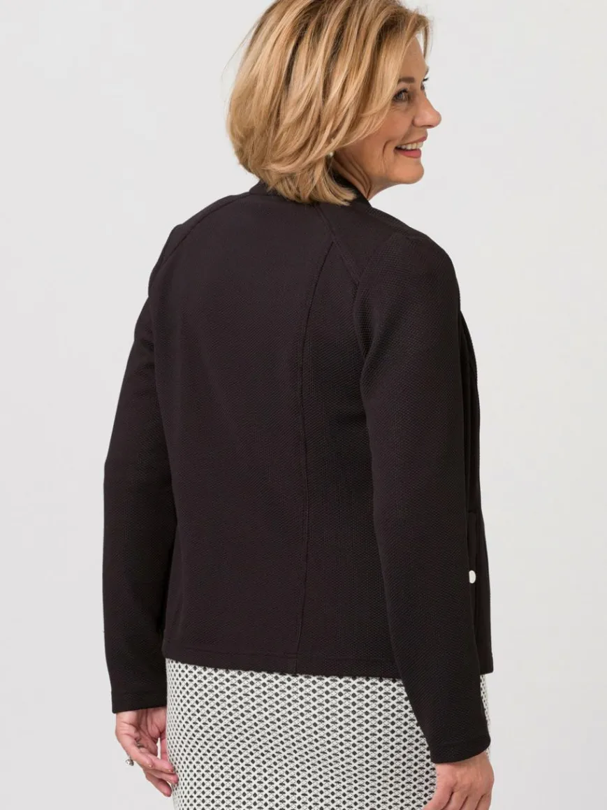 Frank Walder Sweatshirts & Sweatjacken*Damen Blazerjacke schwarz uni