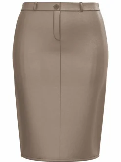 Frank Walder Röcke*Damen Bleistiftrock taupe braun uni