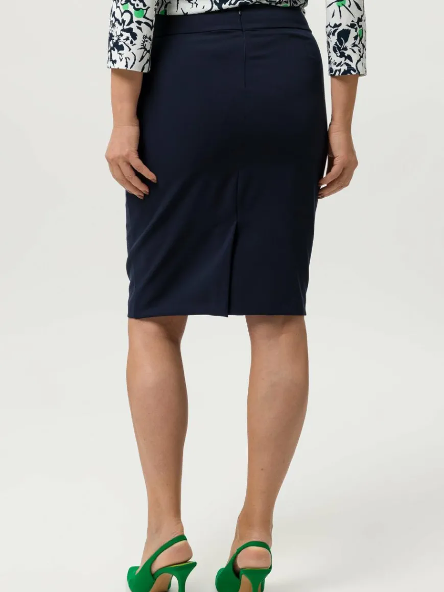 Frank Walder Röcke*Damen Bleistiftrock marine blau uni