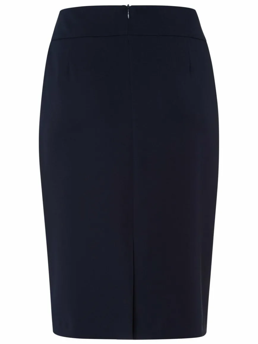 Frank Walder Röcke*Damen Bleistiftrock marine blau uni