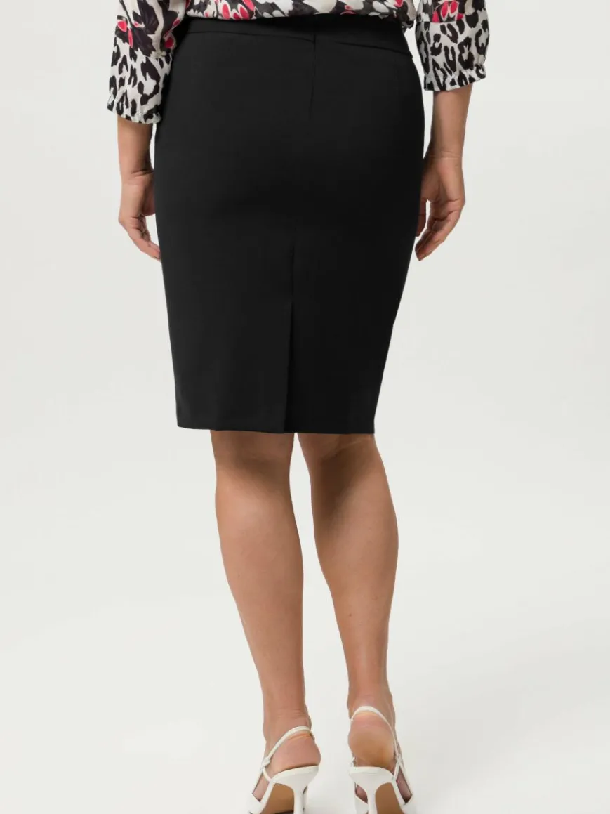 Frank Walder Röcke*Damen Bleistiftrock schwarz uni