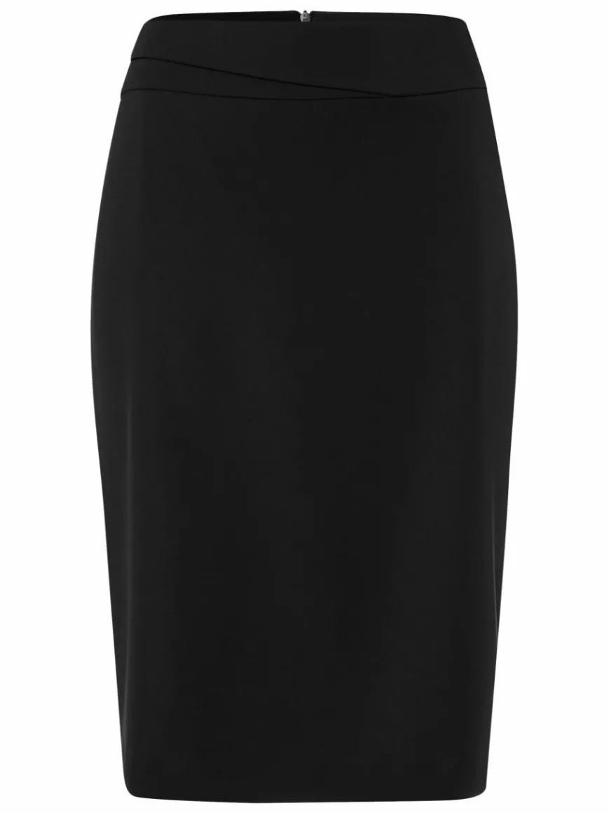 Frank Walder Röcke*Damen Bleistiftrock schwarz uni