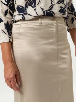 Frank Walder Röcke*Damen Bleistiftrock beige uni