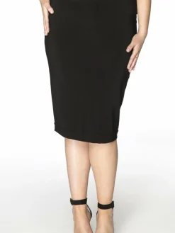 YOEK Röcke*Damen Bleistiftrock schwarz uni