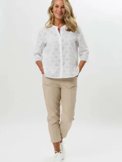 Frank Walder Blusen*Damen Bluse weiß uni