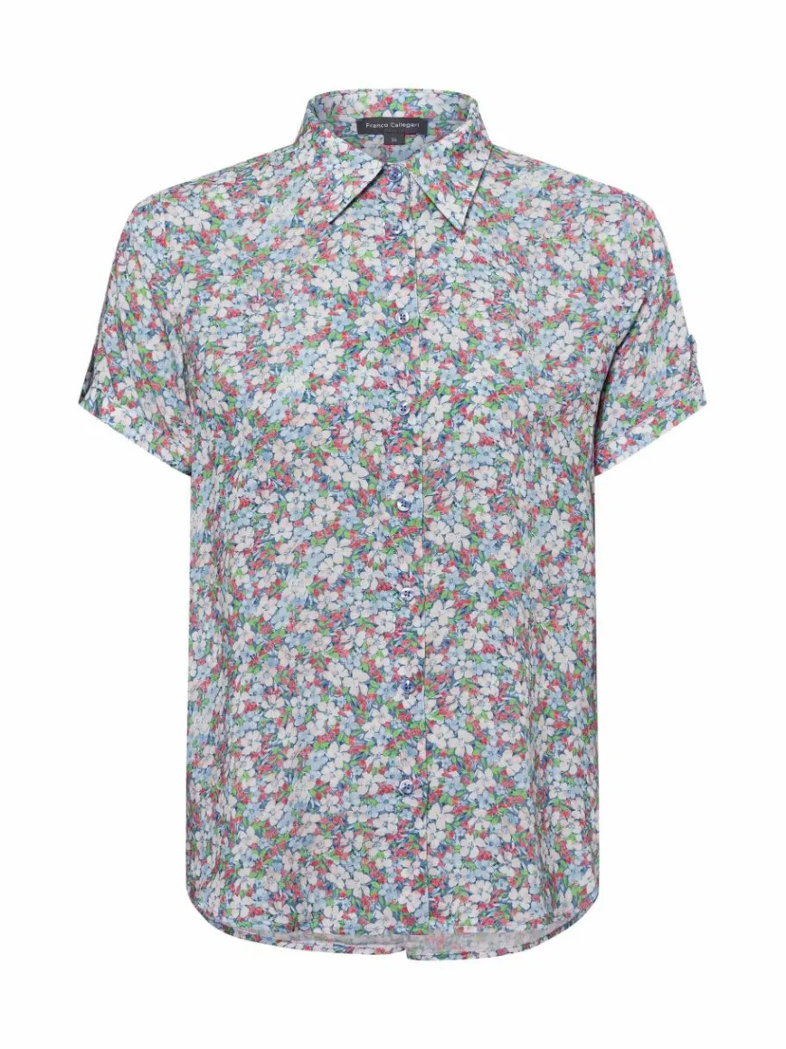 Franco Callegari Blusen*Damen Bluse grün mehrfarbig gemustert