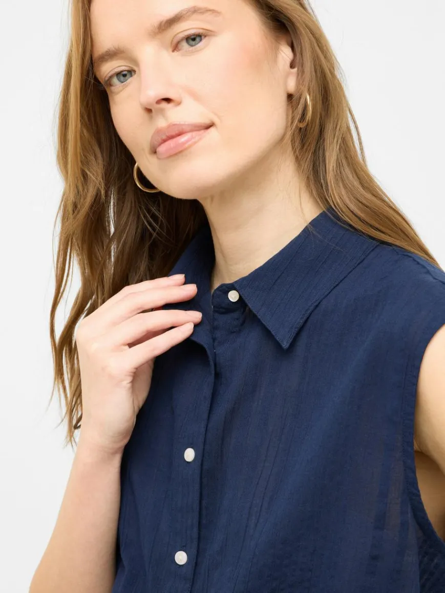 Mustang Blusen*Damen Bluse marine uni