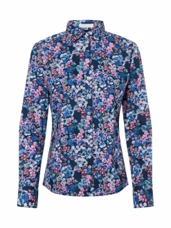 brookshire Blusen*Damen Bluse marine rosa gemustert